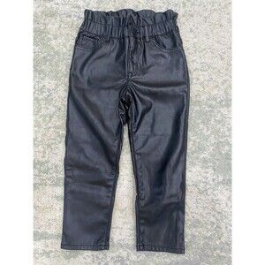 Baby Gap Girls 5T 5 Years Highrise Black Vegan Leather Pants Jeans